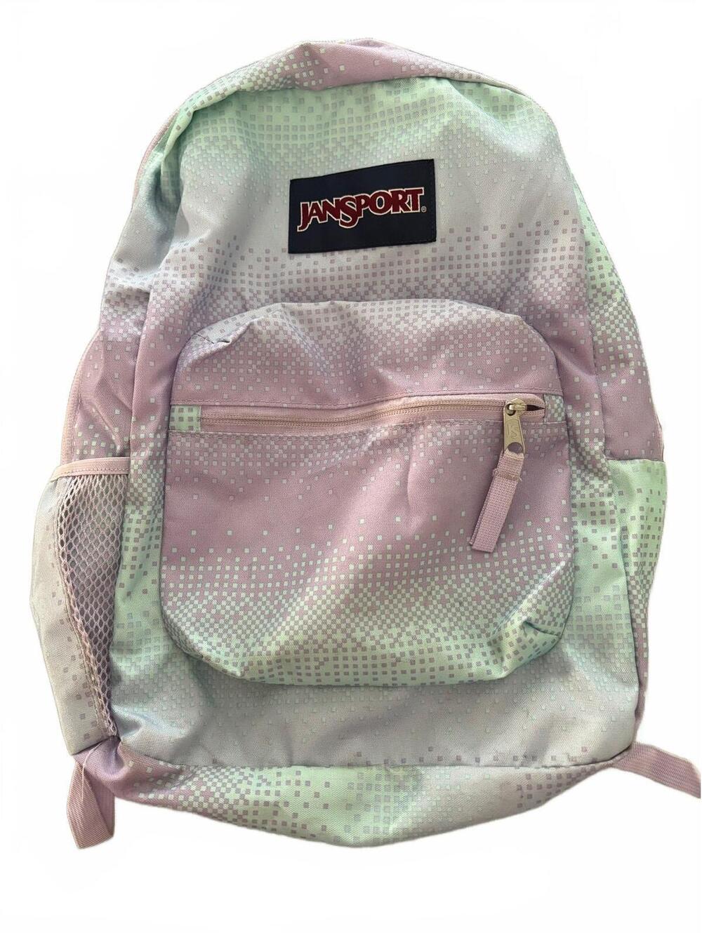 JanSport Pastel Gradient Backpack with Front Pocket and Mesh Side Pocket